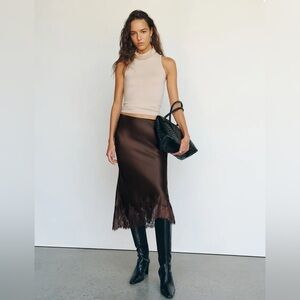 Reformation Carolina Silk Skirt NWT sz M